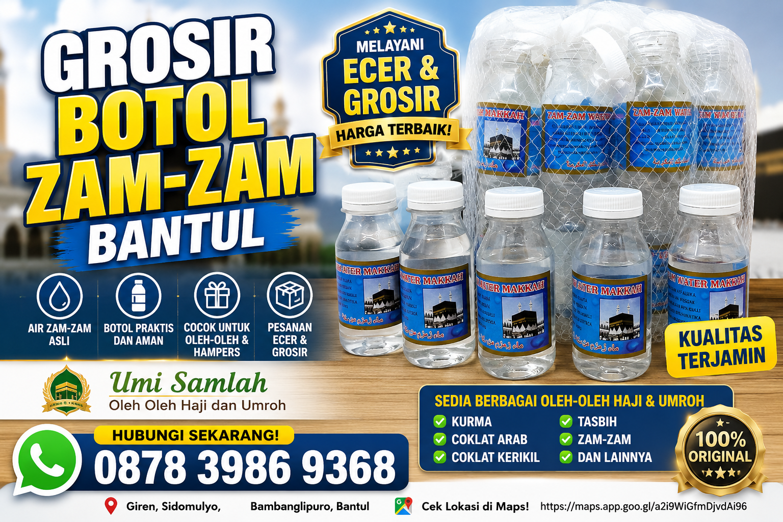 jual botol zam zam bantul