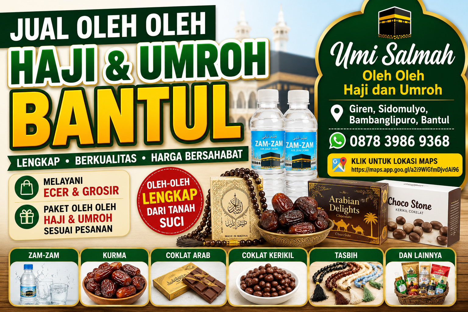 jual oleh oleh haji umroh bantul